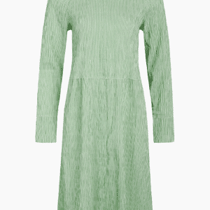 Crinckle Pop Dupina Dress - White/Light Grass Green - Mads Nørgaard - Grøn S