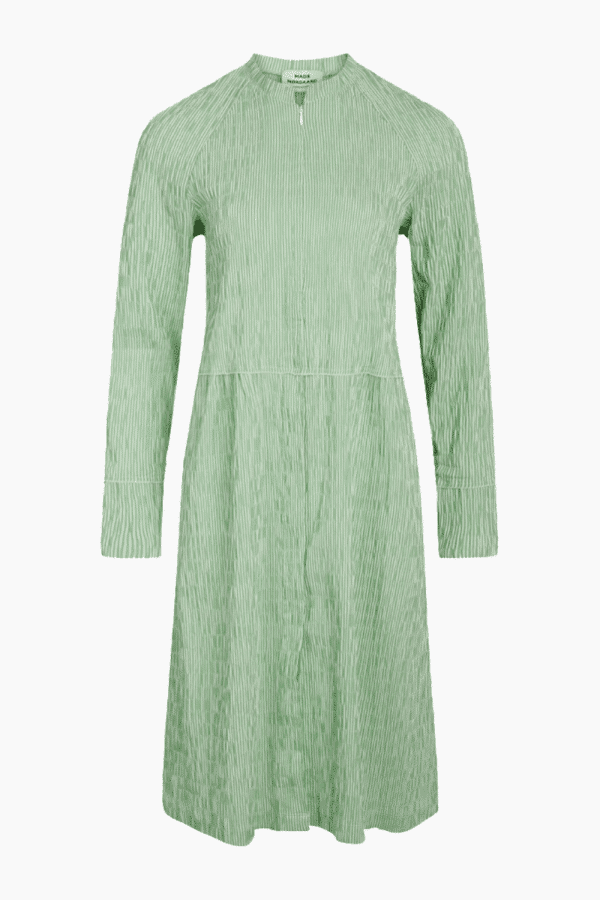 Crinckle Pop Dupina Dress - White/Light Grass Green - Mads Nørgaard - Grøn XS
