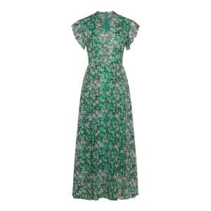 Green w. Lilac Flower Melody Flounce s/s Dress 12240038 fra Noella, Str. XL