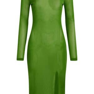 BZR - Kjole - Sparkly Tubina Dress - Acid Lime