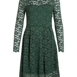 Vila Long Sleeve Lace Dress - Grøn - Størrelse 34 - Andet materiale