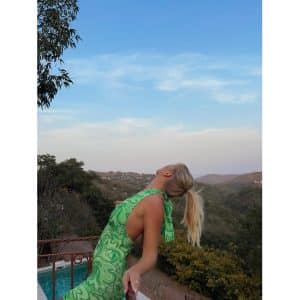 Barbara Kristoffersen kjole BK087 - portobello green print