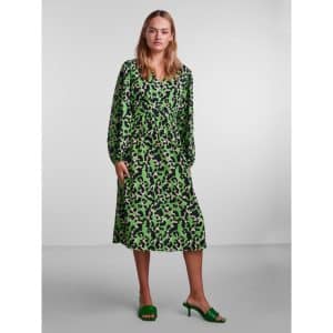 Pieces dame kjole PCMELINE - Grass Green Leo
