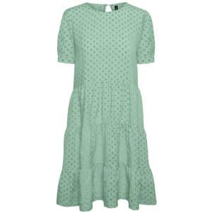 Vero Moda dame kjole VMNELLY - Mist Green forest shade dot