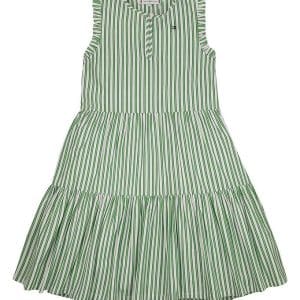 Tommy Hilfiger Kjole - Striped Ruffle - Spring Lime Stripe