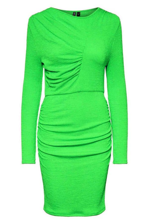 Pieces - Kjole - PC Olivia LS Midi Dress - Green Flash