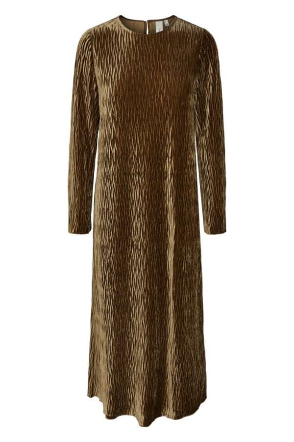 Y.A.S - Kjole - YAS Very LS Long Velvet Dress - Beech