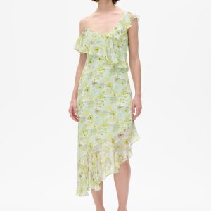 Avah kjole - Sunny Lime Flower