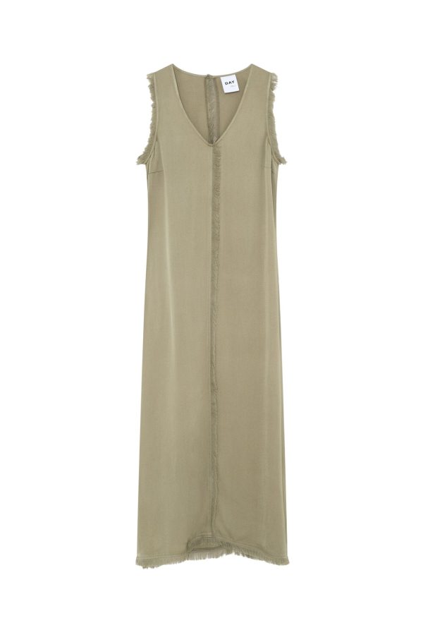 Dasha matte crepe kjole - Sage Khaki