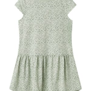 NAME IT Kortærmet Kjole Vigga Aqua Gray Floral