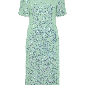Y.A.S - Kjole - Yas Maja Sequin 2/4 Midi Dress - Show Mist Green