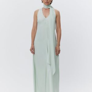 Brielle satinkjole - Green Lily