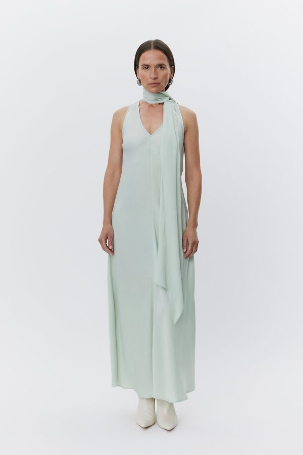 Brielle satinkjole - Green Lily