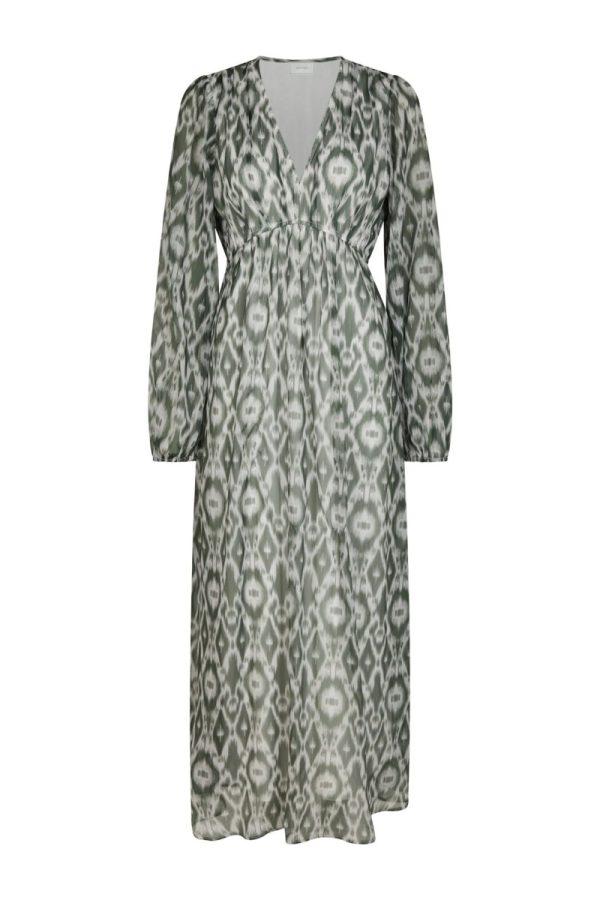 Neo Noir - Kjole - Silfi Graphic Fade Dress - Dusty green (Levering slut juli)