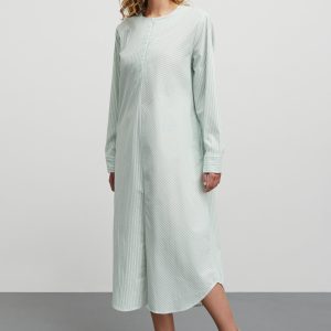 Poplinda Rosaly midikjole - Pinstripe/Verdant Green